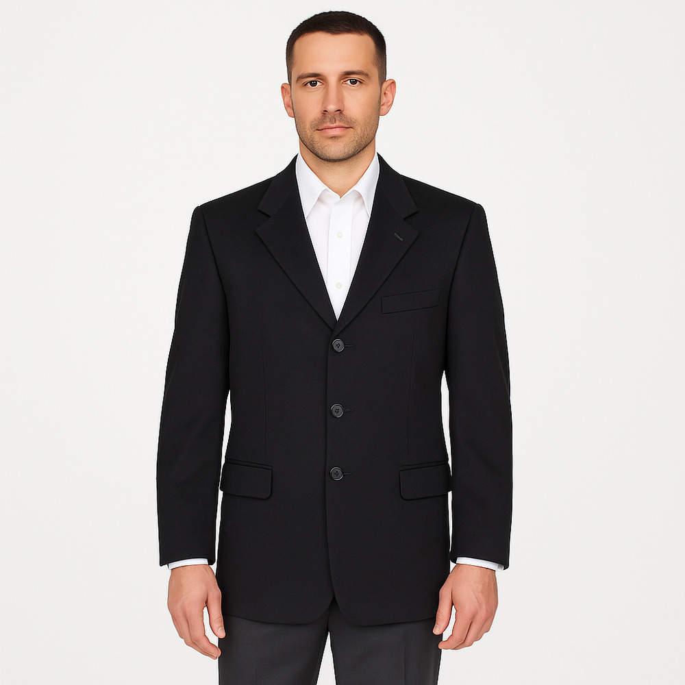 Geoffrey Beene Mens Black Blazer Jacket 41 Long 3 Button Notched Lapel